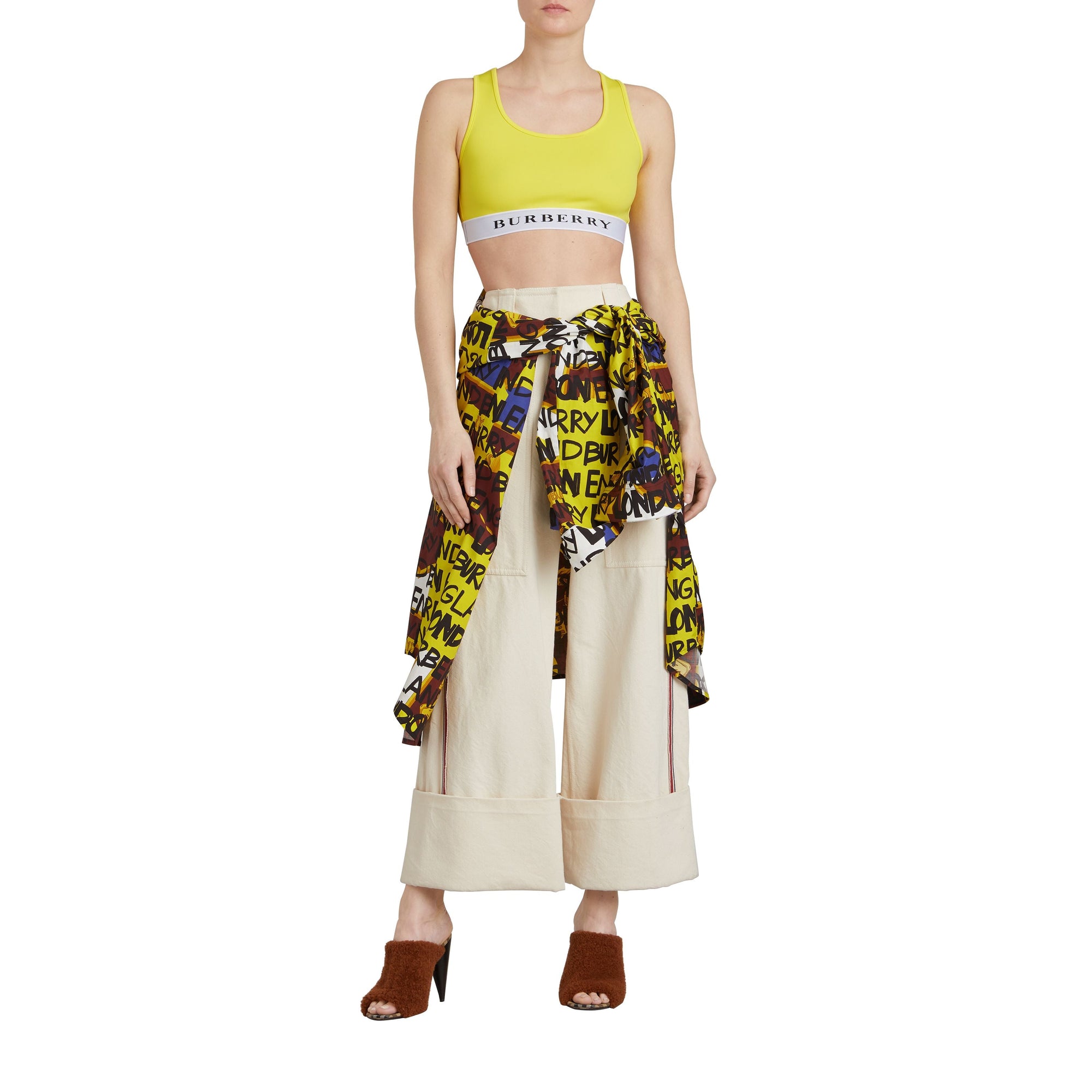 Brassière en jersey extensible avec logo - Bright Yellow