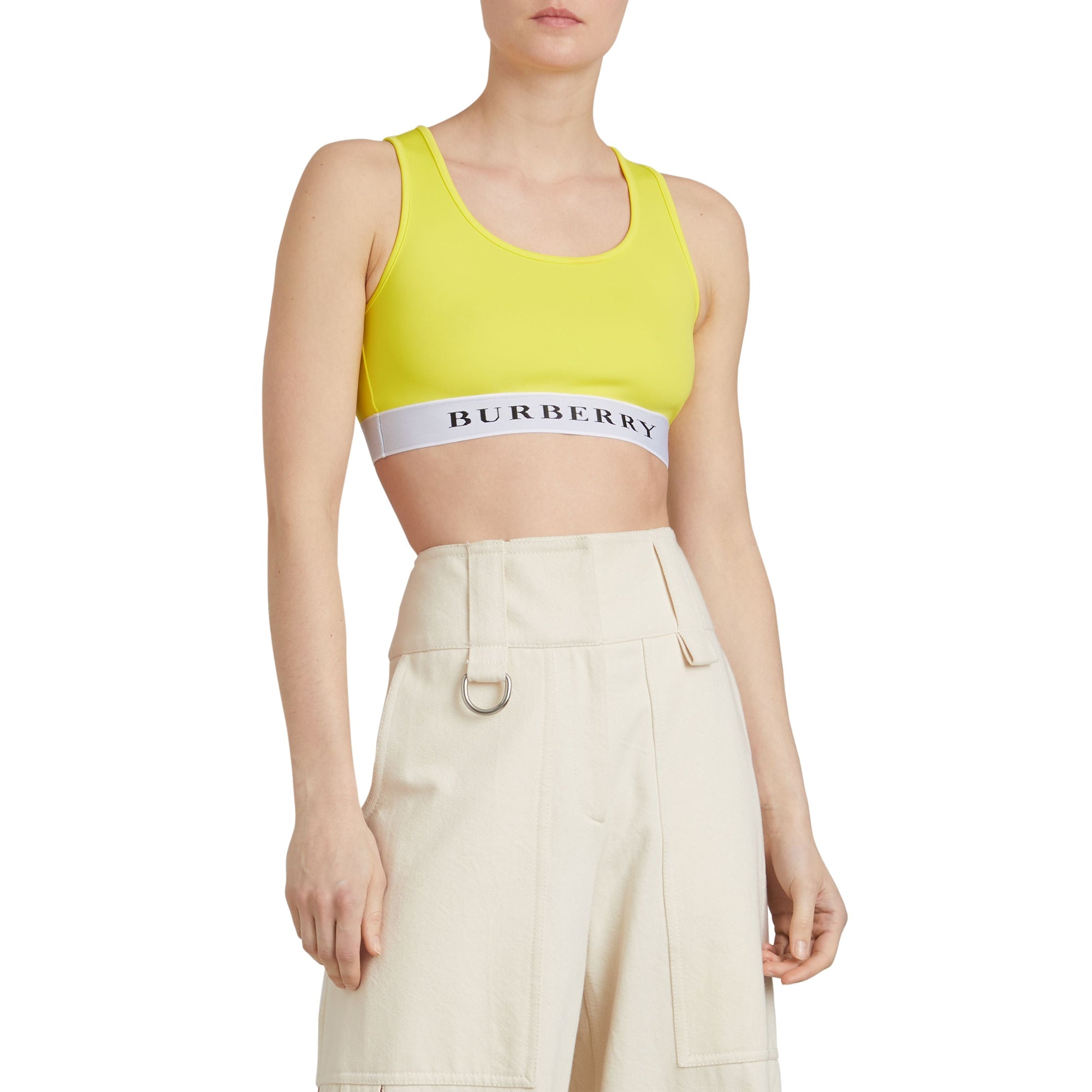 Brassière en jersey extensible avec logo - Bright Yellow
