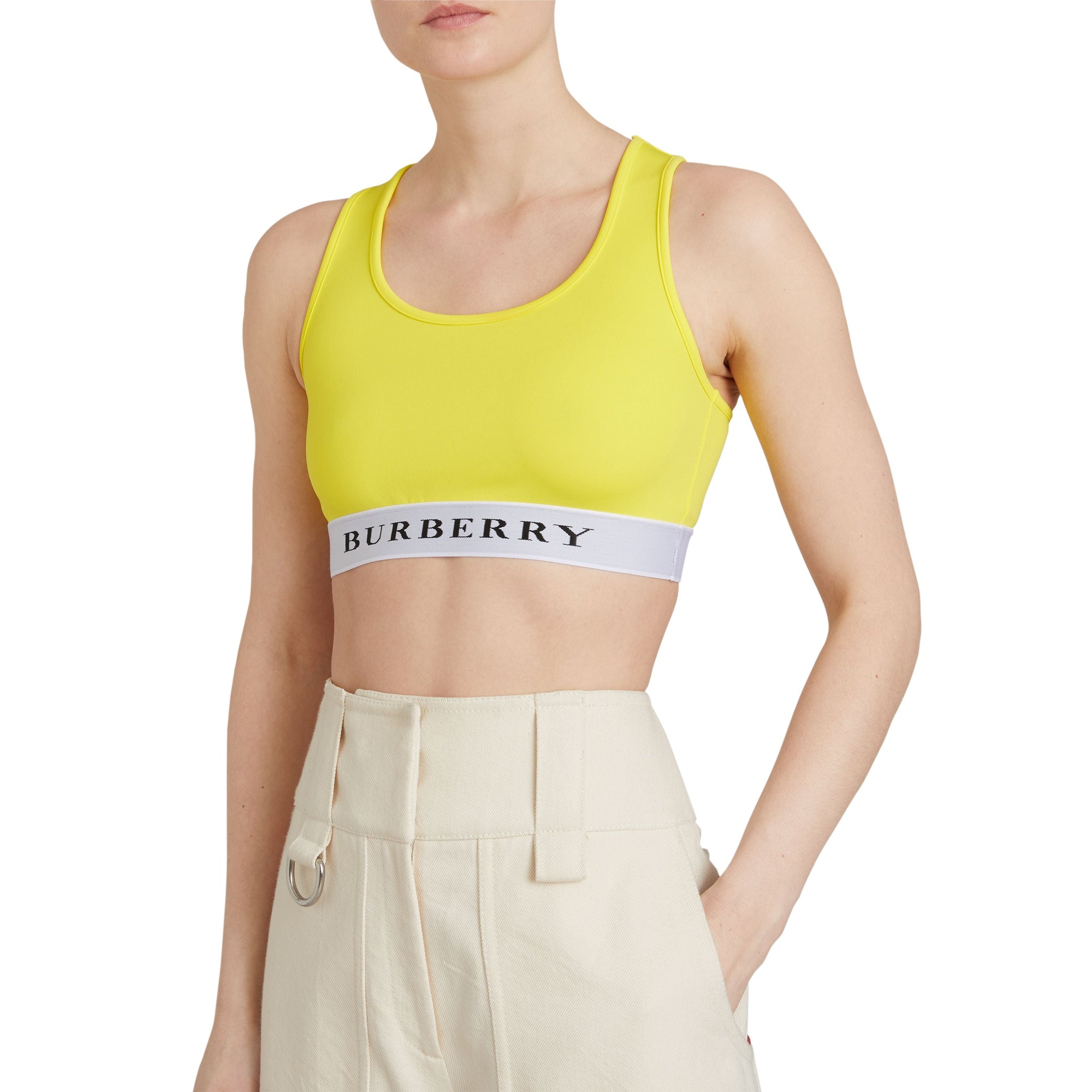 Brassière en jersey extensible avec logo - Bright Yellow