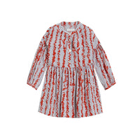 Robe en coton à motif rayé griffonné - Bright Red