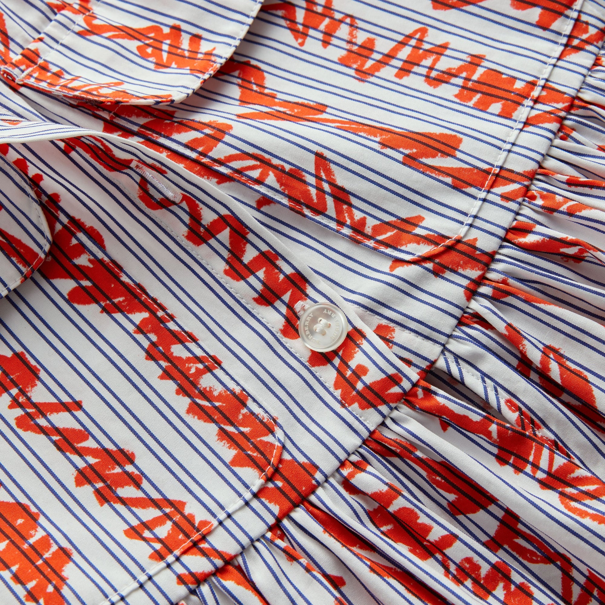 Robe en coton à motif rayé griffonné - Bright Red