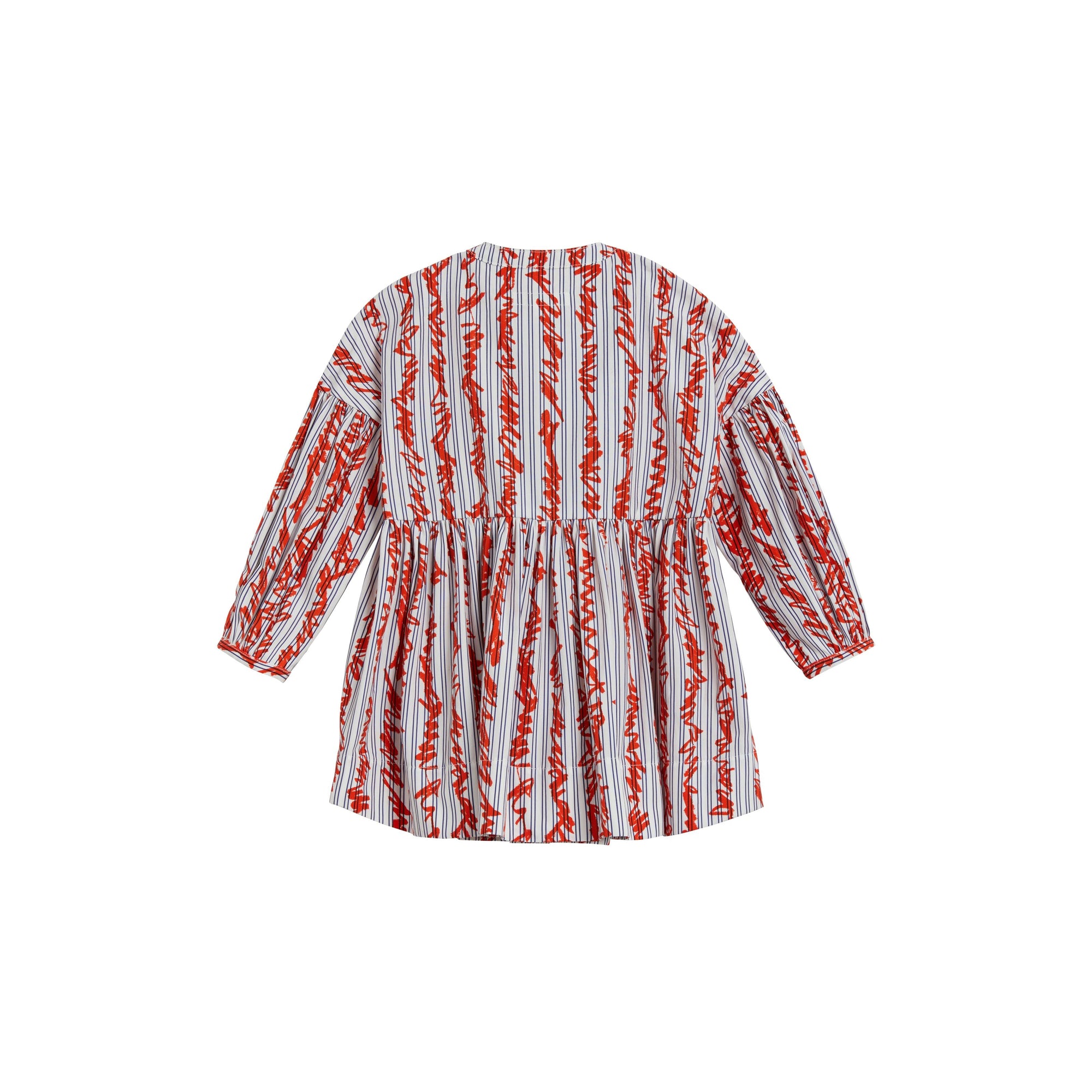 Robe en coton à motif rayé griffonné - Bright Red
