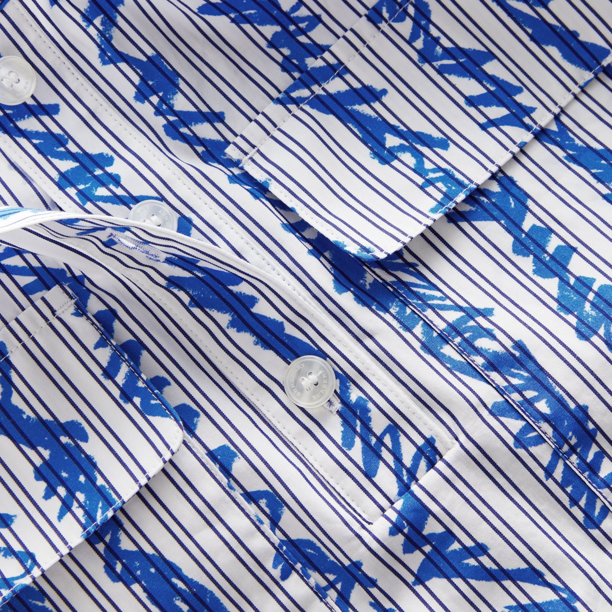 Chemise en coton à motif rayé griffonné - Bright Blue