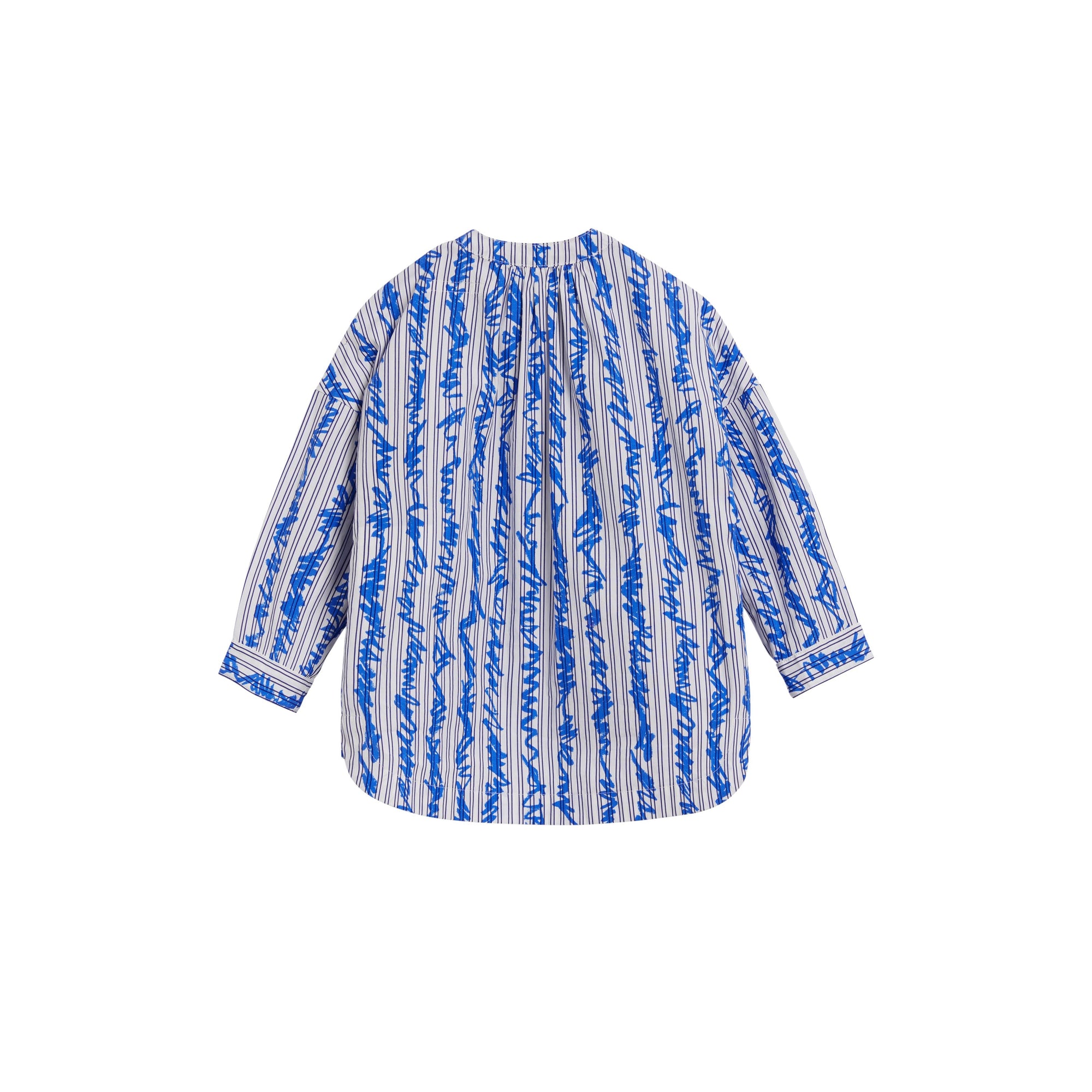 Chemise en coton à motif rayé griffonné - Bright Blue