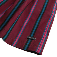 Robe rayée avec cordon de serrage - Burgundy