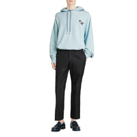 Sweat-shirt oversize à capuche brodé du logo du Cavalier - Pearl Blue