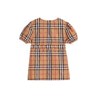 Robe en coton à motif Vintage check avec manches froncées - Antique Yellow