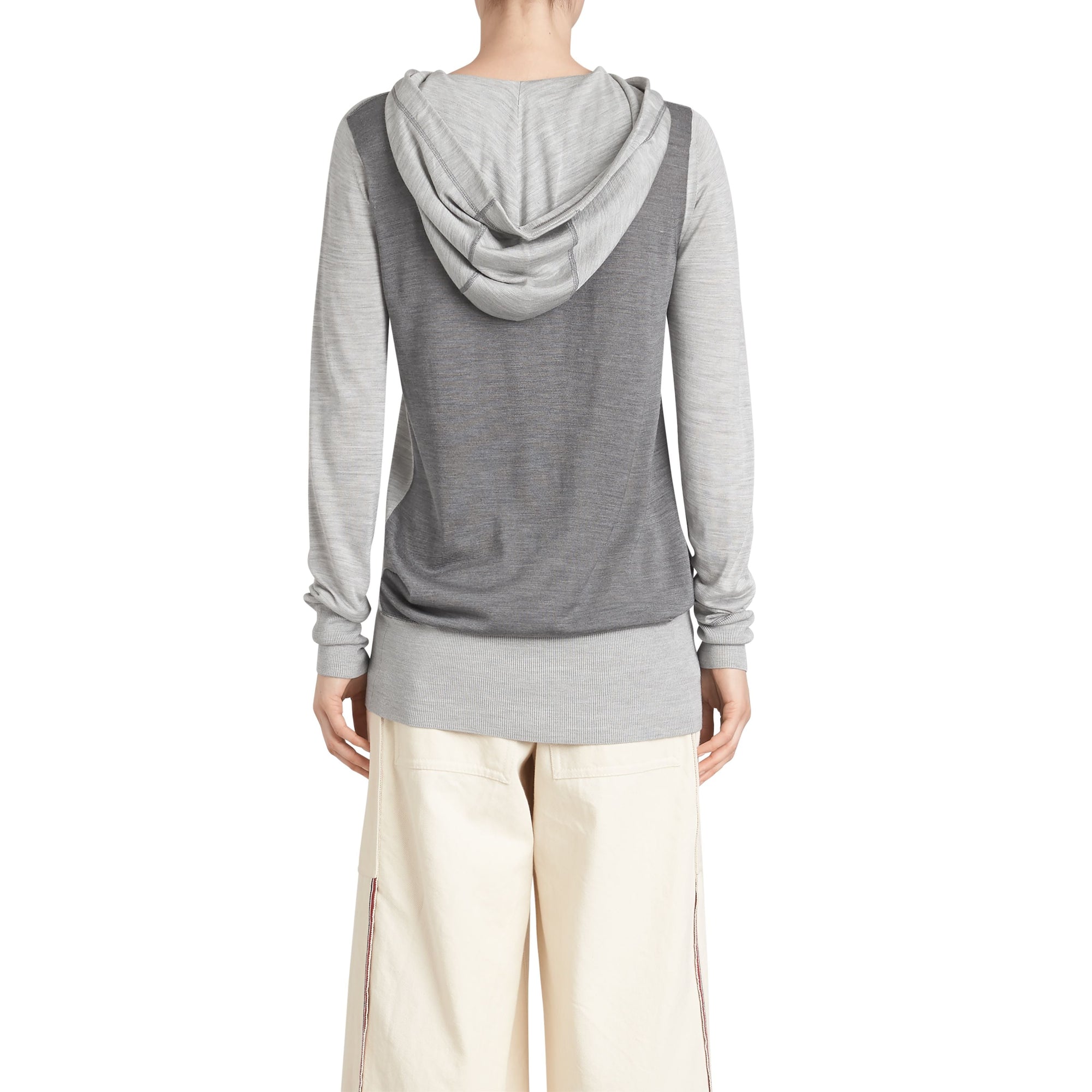 Sweat-shirt à capuche en soie et cachemire brodé - Charcoal