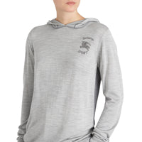 Sweat-shirt à capuche en soie et cachemire brodé - Charcoal