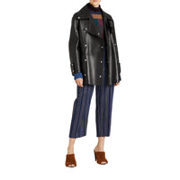 Pantalon 7/8 à rayures en laine mélangée - Navy & Light Blue