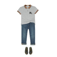 Polo en coton à rayures iconiques - Grey Melange