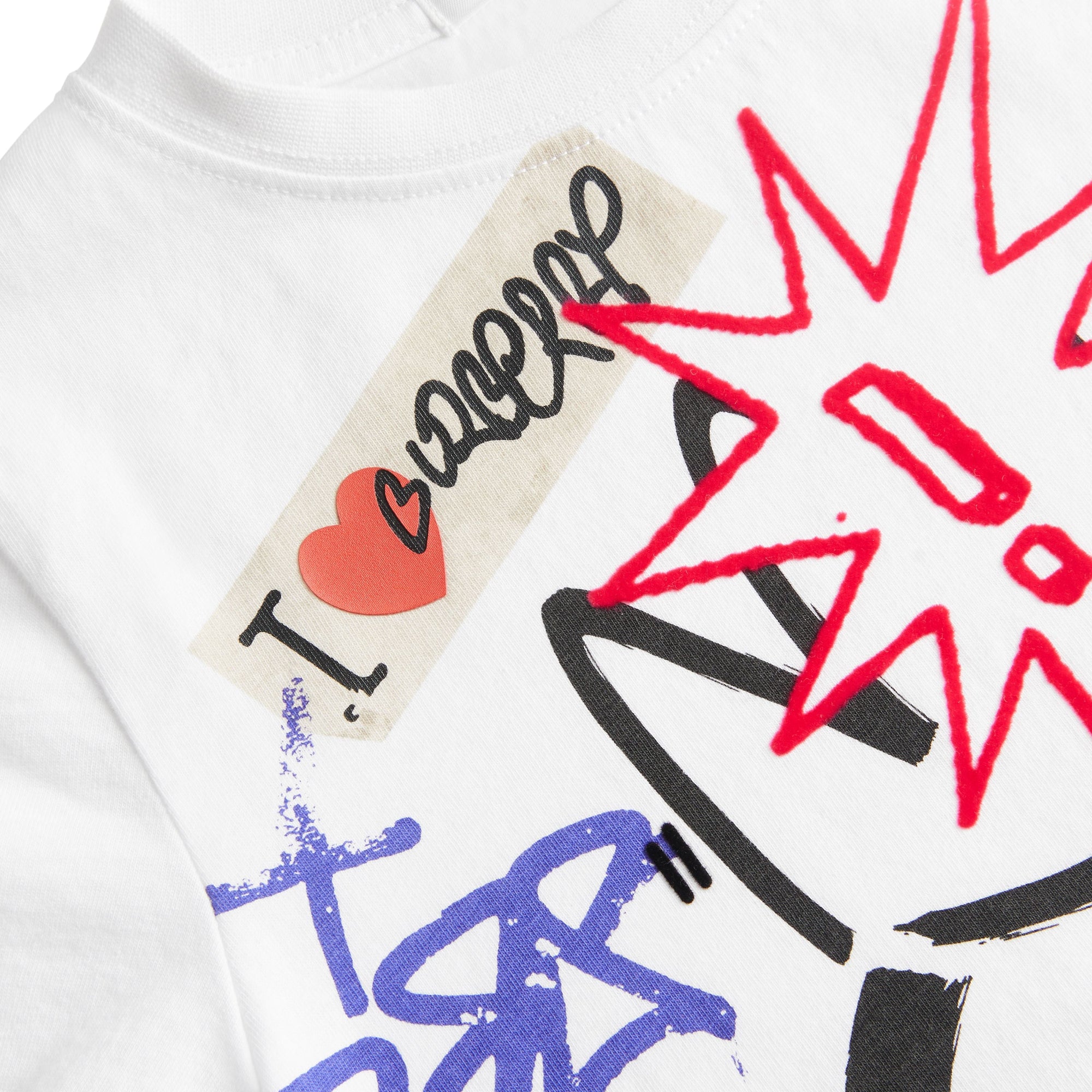 T-shirt en coton avec imprimé « Hello » - White