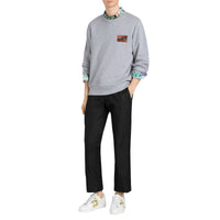 Sweat-shirt avec imprimé étiquette en graffiti - Pale Grey Melange