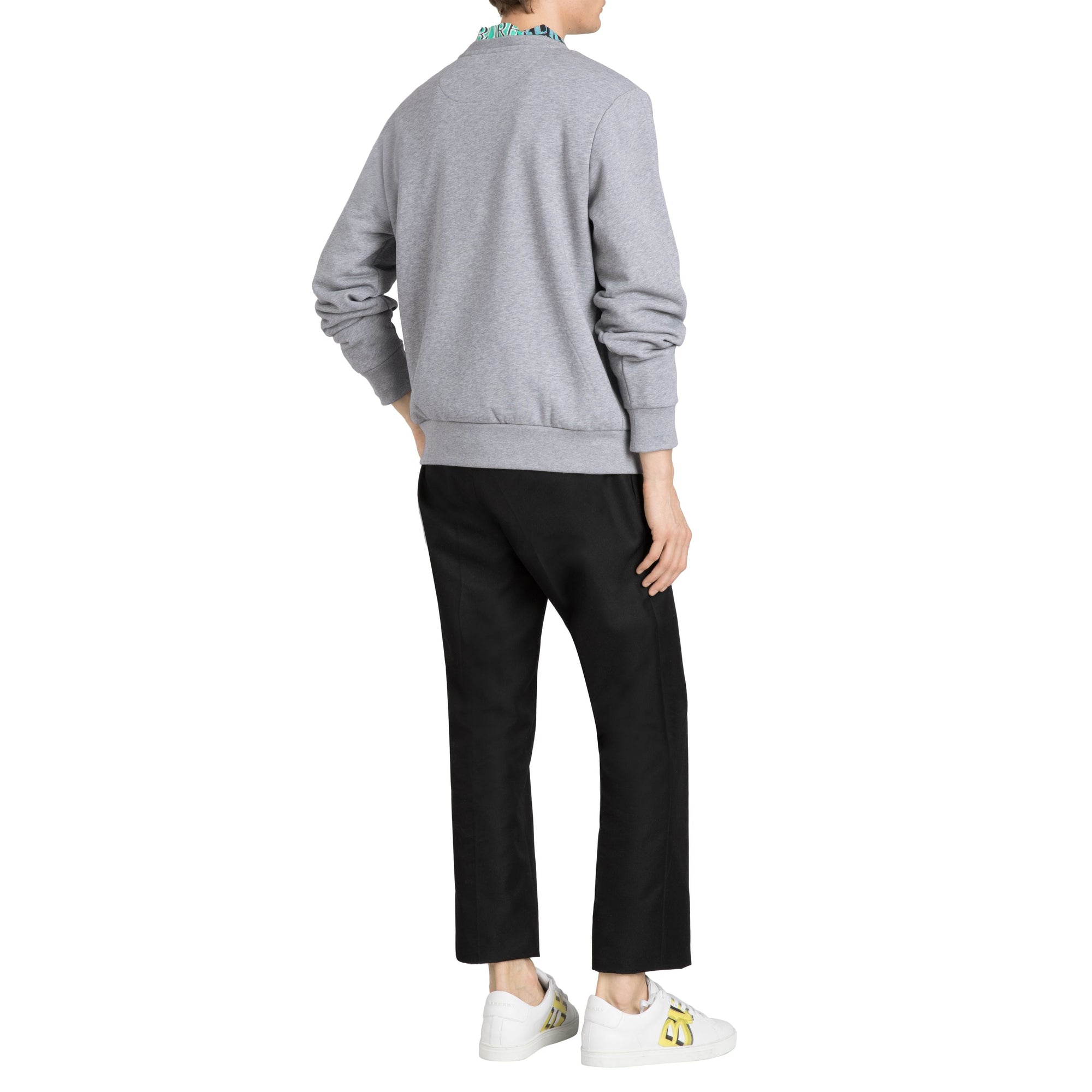 Sweat-shirt avec imprimé étiquette en graffiti - Pale Grey Melange