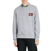 Sweat-shirt avec imprimé étiquette en graffiti - Pale Grey Melange