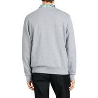 Sweat-shirt avec imprimé étiquette en graffiti - Pale Grey Melange