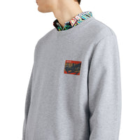 Sweat-shirt avec imprimé étiquette en graffiti - Pale Grey Melange