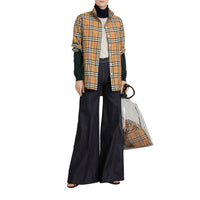Chemise à col droit en coton avec motif Vintage check - Antique Yellow