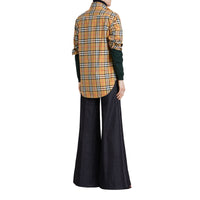 Chemise à col droit en coton avec motif Vintage check - Antique Yellow