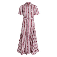 Robe chemise en coton à motif rayé griffonné - Light Pink Stripe
