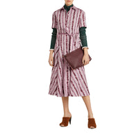 Robe chemise en coton à motif rayé griffonné - Light Pink Stripe