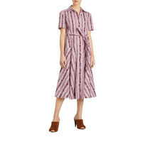 Robe chemise en coton à motif rayé griffonné - Light Pink Stripe