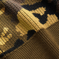 Pull jacquard en laine mérinos à motif camouflage - Khaki Green