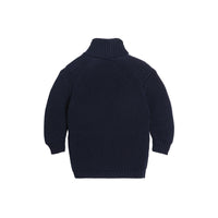 Cardigan façon caban en coton - Navy