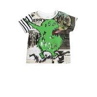 T-shirt en coton avec imprimé monstre - White