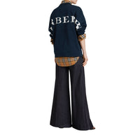 Haut oversize en coton avec logo imprimé - Navy