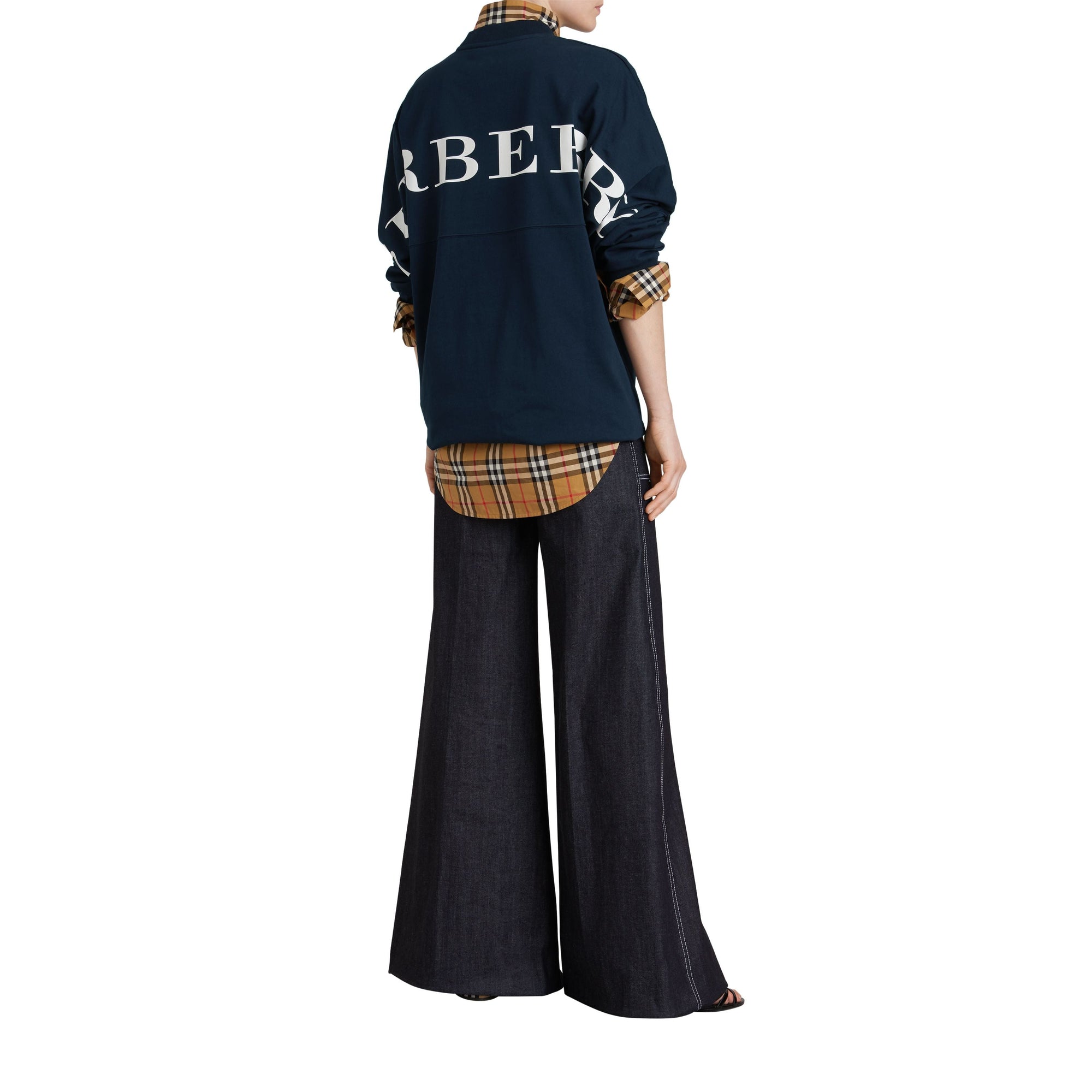 Haut oversize en coton avec logo imprimé - Navy