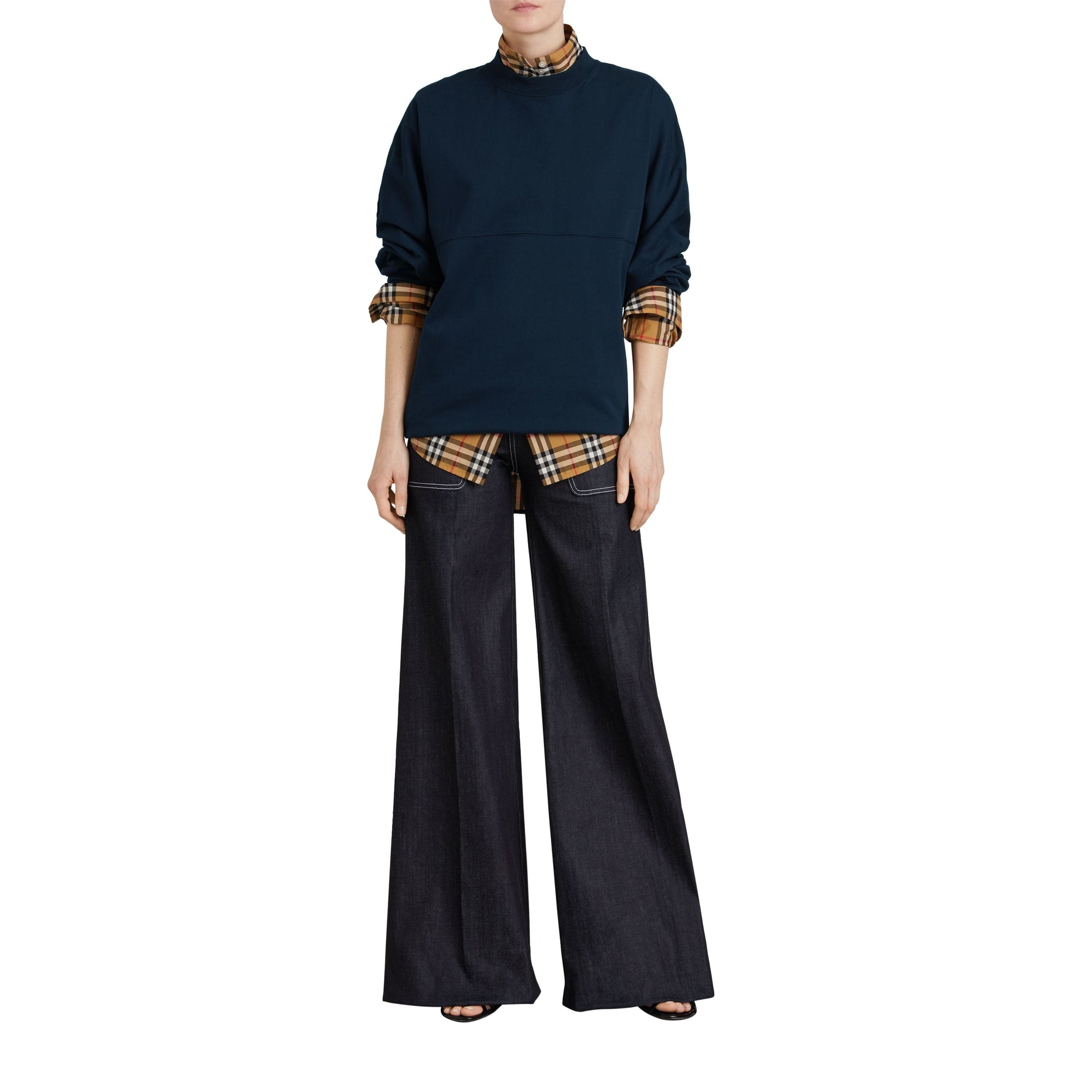 Haut oversize en coton avec logo imprimé - Navy