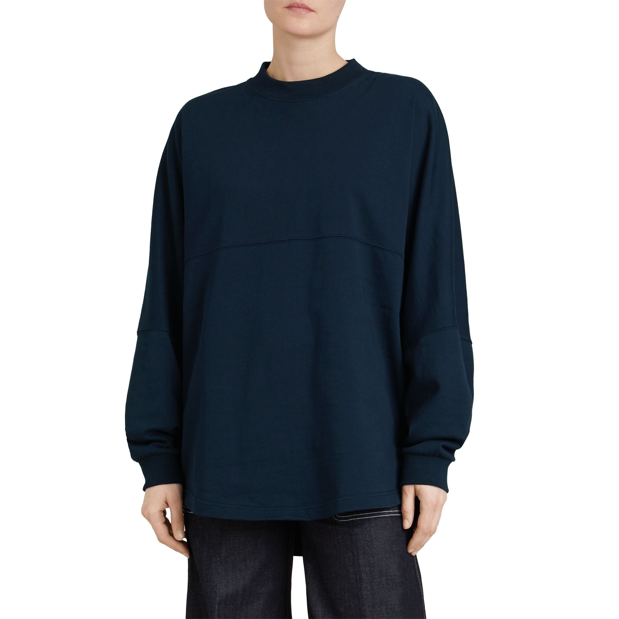 Haut oversize en coton avec logo imprimé - Navy