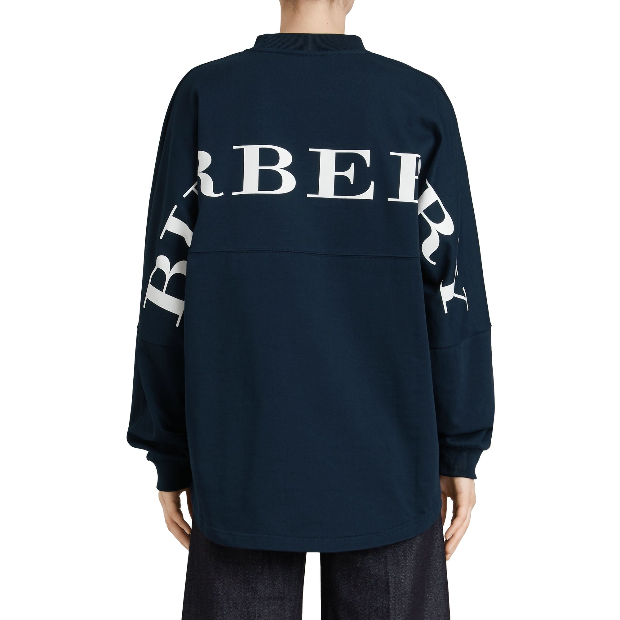 Haut oversize en coton avec logo imprimé - Navy