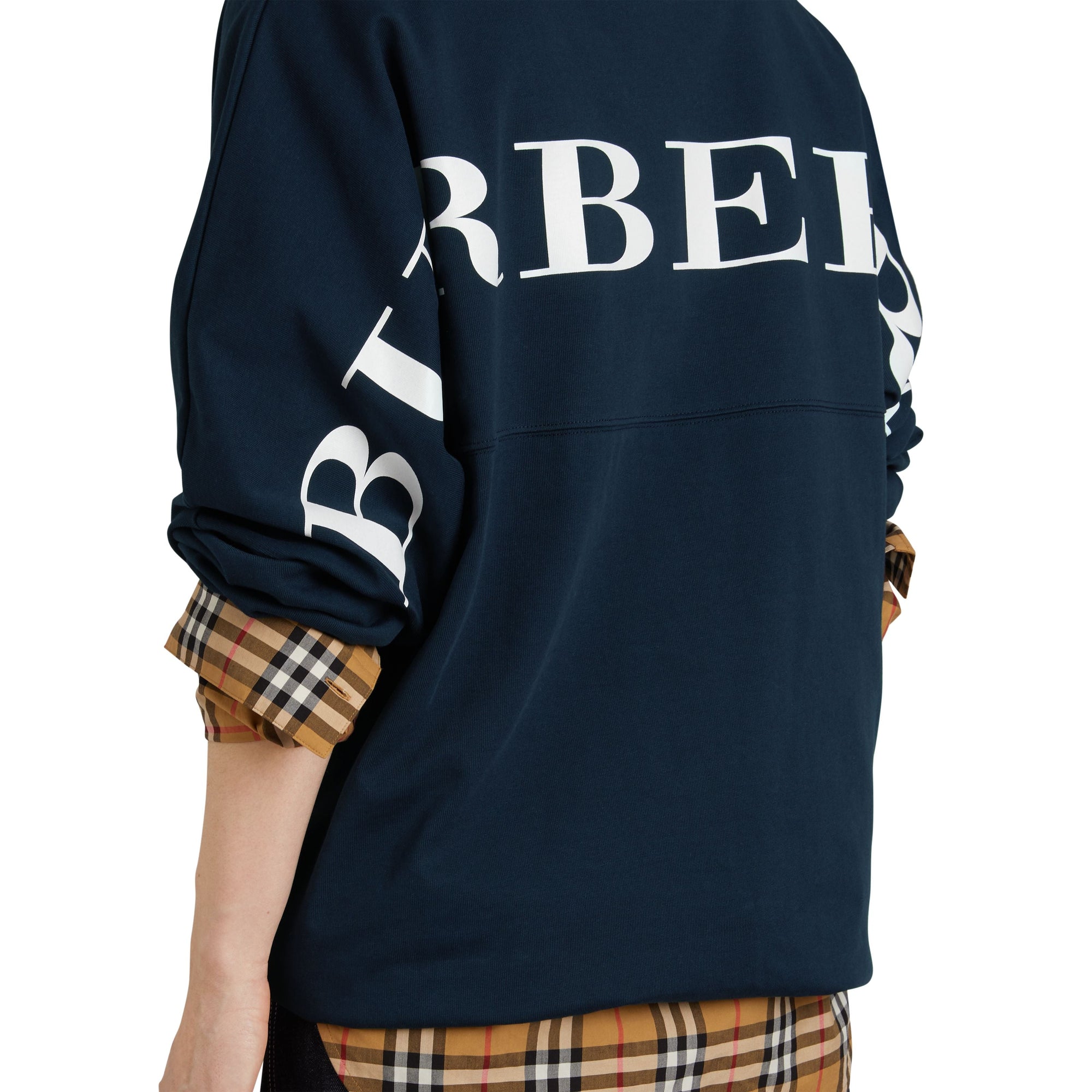 Haut oversize en coton avec logo imprimé - Navy