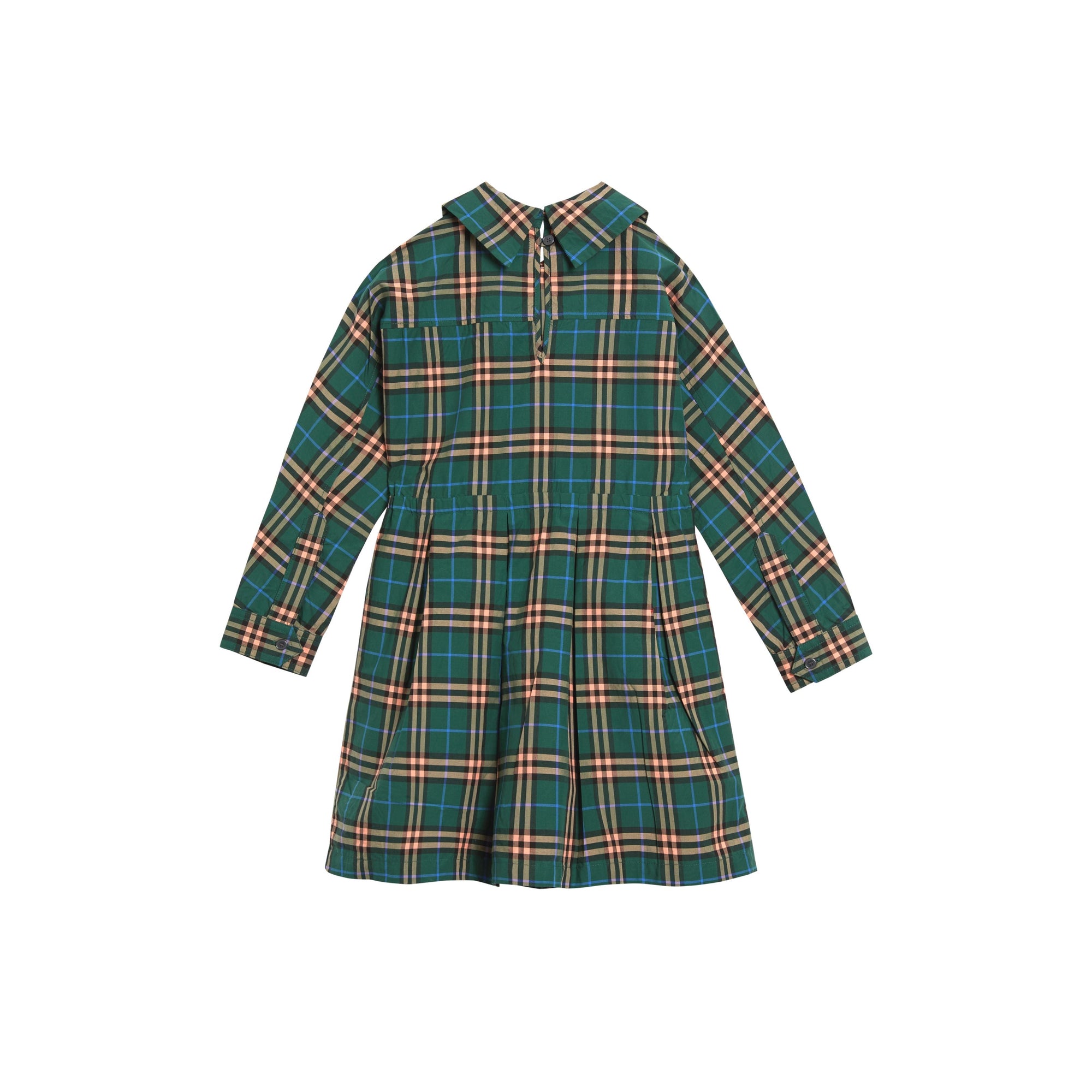 Robe à cordon de serrage en coton à motif check - Dark Forest Green