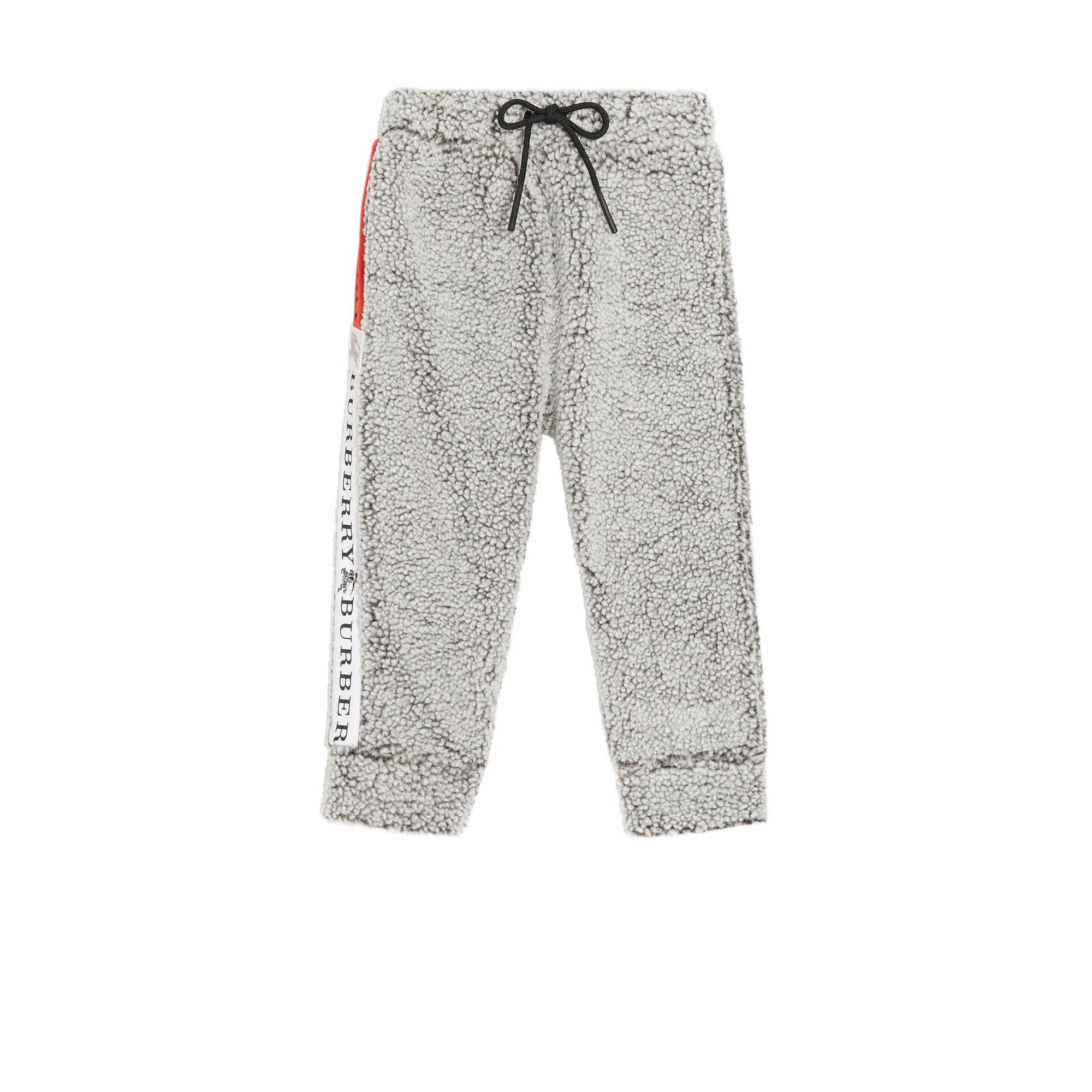 Pantalon de survêtement en faux shearling rayé avec logo - Grey Melange
