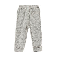 Pantalon de survêtement en faux shearling rayé avec logo - Grey Melange