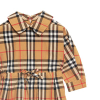 Robe à cordon de serrage en coton à motif Vintage check - Antique Yellow