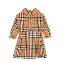 Robe à cordon de serrage en coton à motif Vintage check - Antique Yellow
