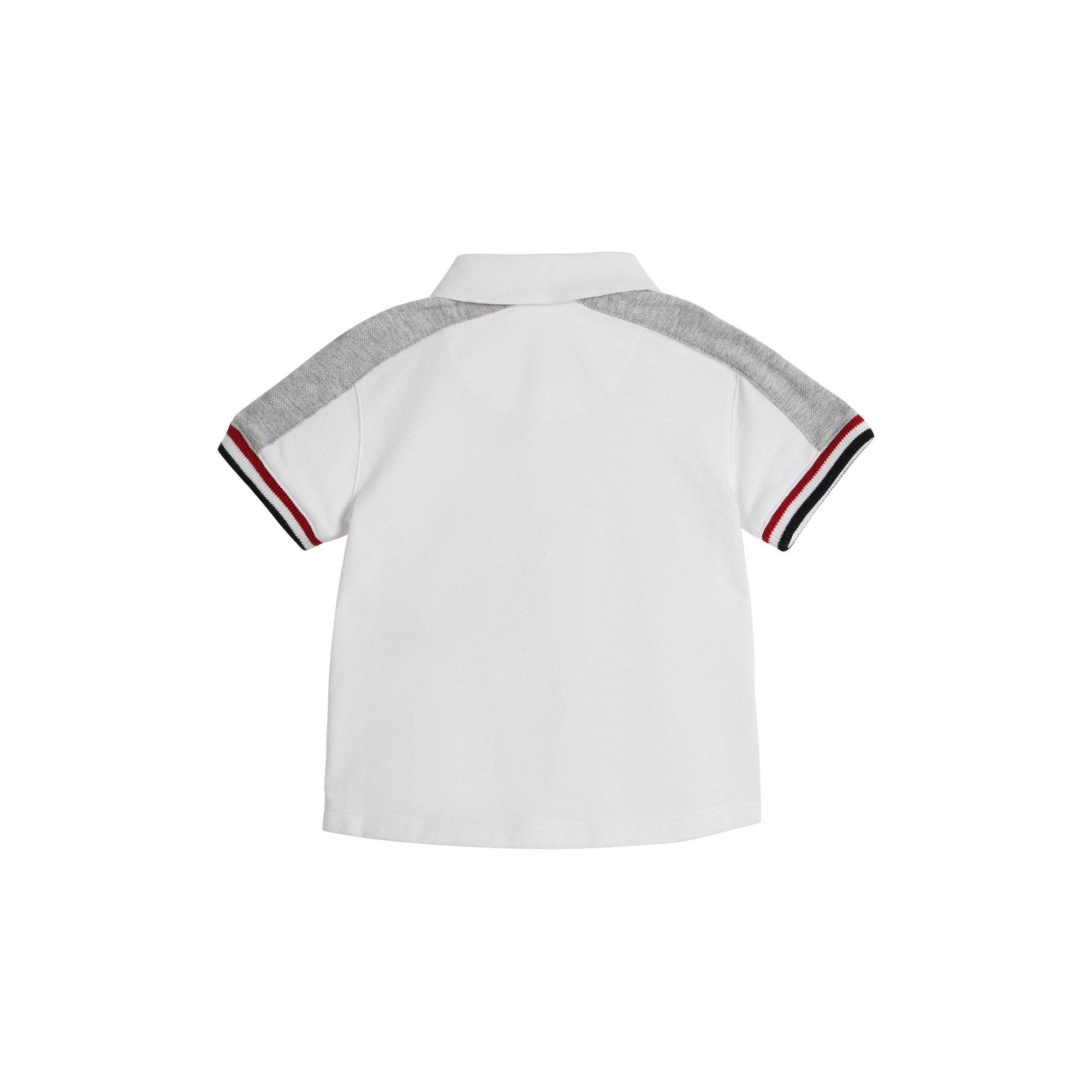 Polo en piqué de coton rayé - White