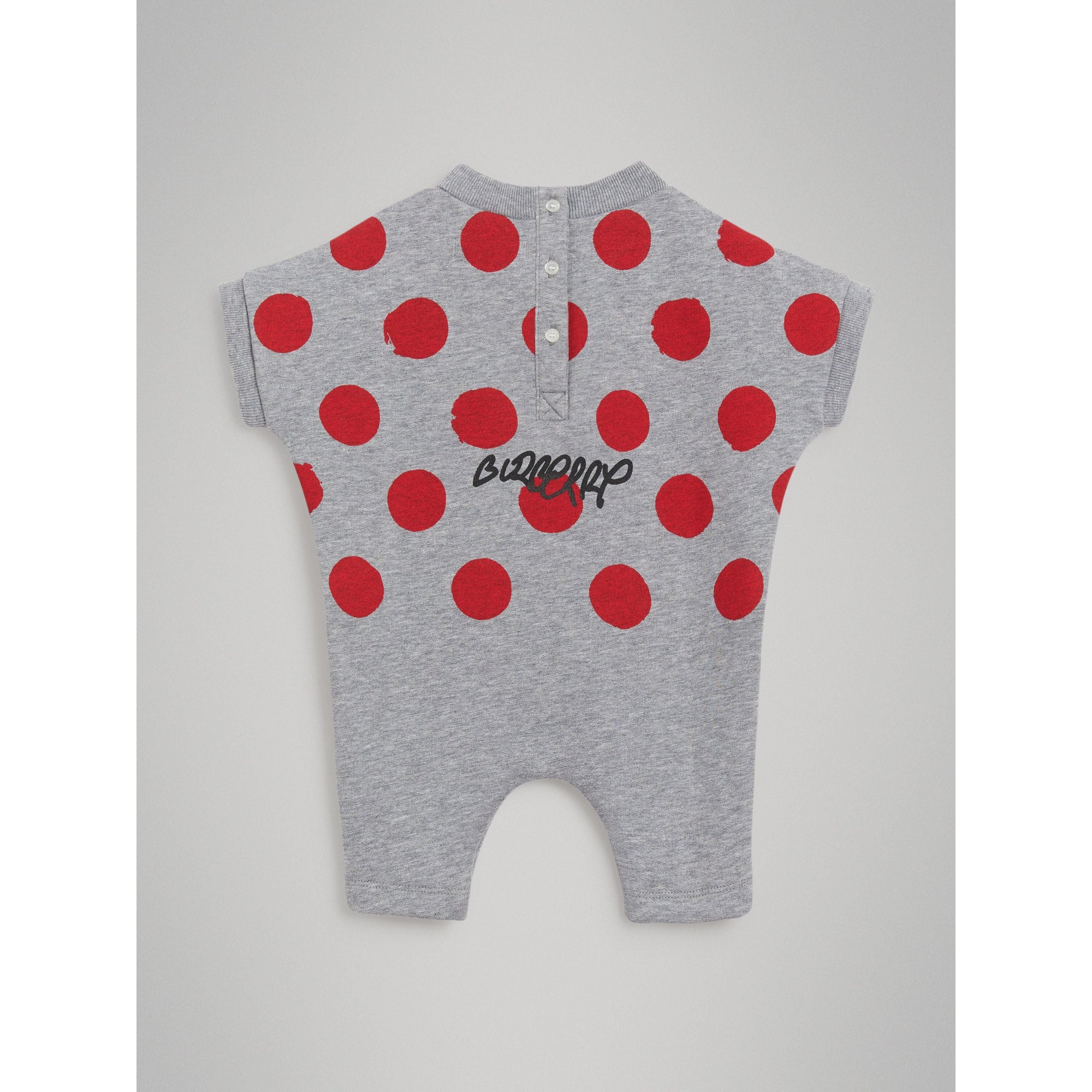 Combinaison en coton à pois et graffitis - Grey Melange
