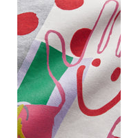 Combinaison en coton à pois et graffitis - Grey Melange