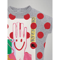 Combinaison en coton à pois et graffitis - Grey Melange