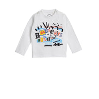 T-shirt à manches longues en coton avec logo imprimé - White