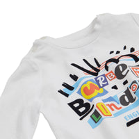 T-shirt à manches longues en coton avec logo imprimé - White