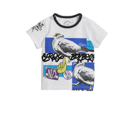 T-shirt en coton à imprimé pigeon - White