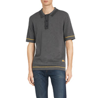 Polo en jersey de coton à bordures contrastantes - Mid Grey Melange