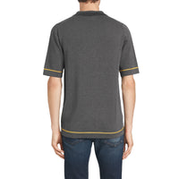 Polo en jersey de coton à bordures contrastantes - Mid Grey Melange