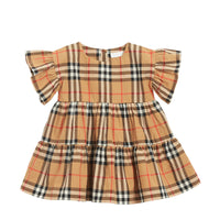 Robe et bloomer à motif Vintage check avec volants - Antique Yellow